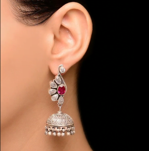 Silver Jhumka Earrings Design Collection 13