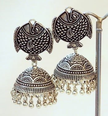 Silver Jhumkas and Earrings 14