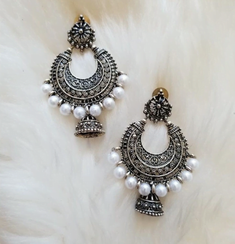 Silver Jhumka Earrings Design Collection 16