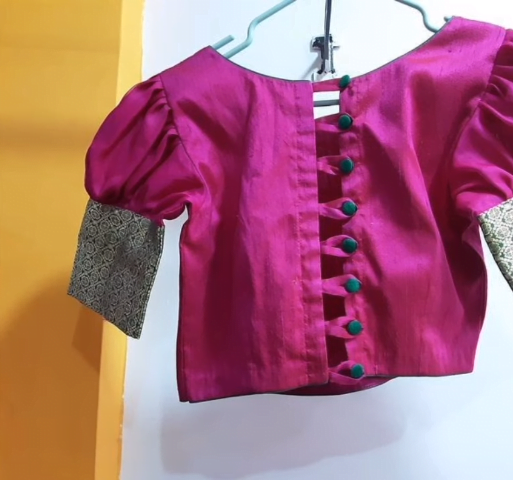 Deep Pink Blouse Design New Model 4