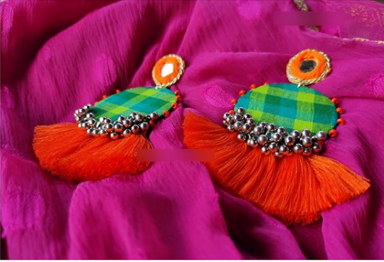 Multicolor Fabric Earrings 5