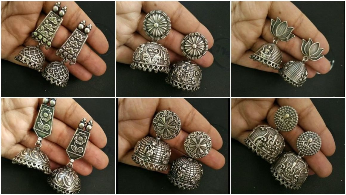 Silver Jhumkas and Earrings a1