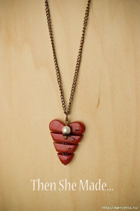 Valentine Pendant made of Polymer Clay 1