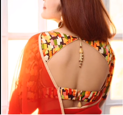 Top 30 Latest and Trendy Blouse designs for Back Neck 1