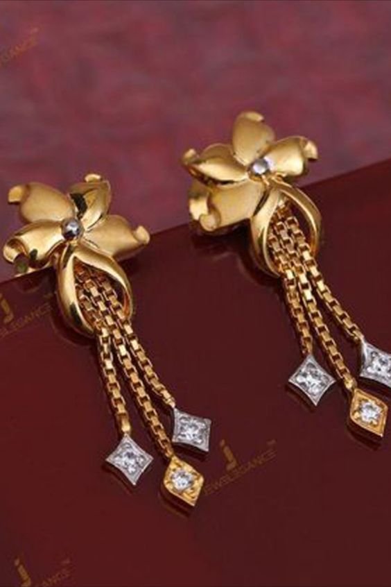 Latest Gold Drop Earrings for Women 12