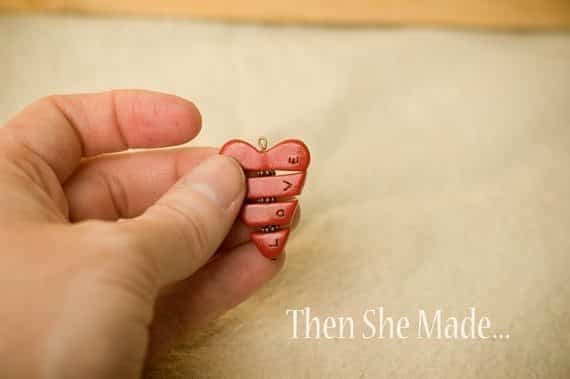 Valentine Pendant made of Polymer Clay 12