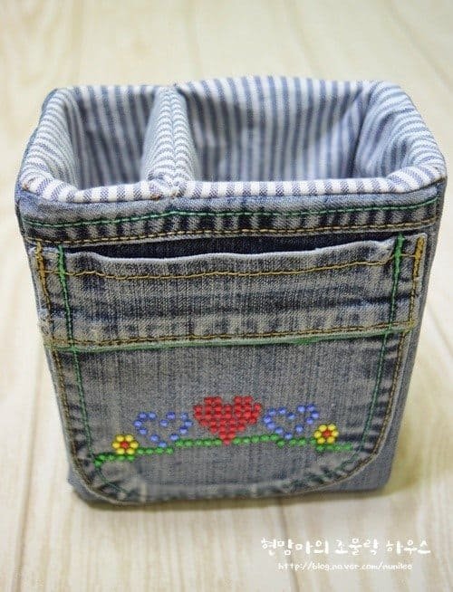 How to make Denim Storage Bags 25