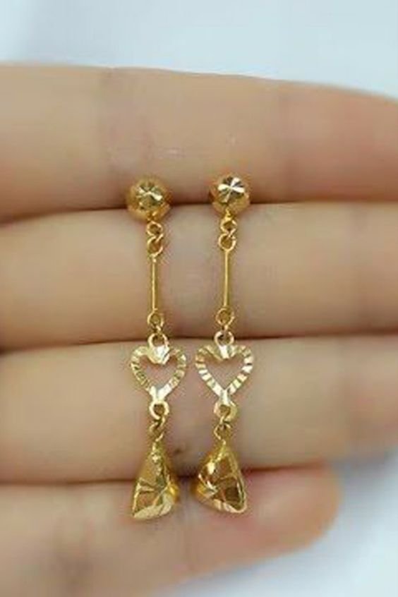 Latest Gold Drop Earrings for Women 3