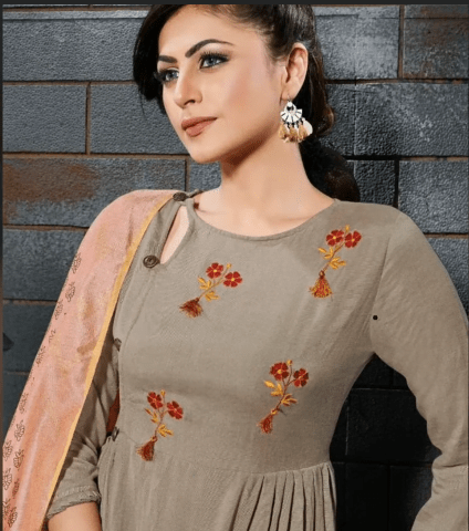 Stylish Side Neck Designs for Kurti 5