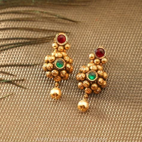 Beautiful Light Weight Daily Wear Gold Earrings Design 5