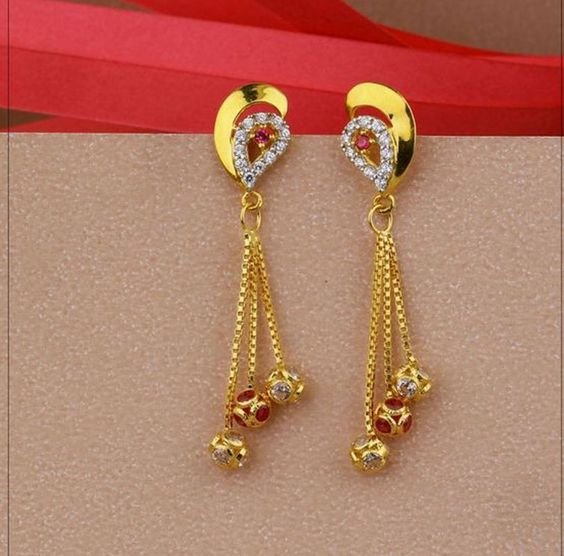 Latest Gold Drop Earrings for Women 6