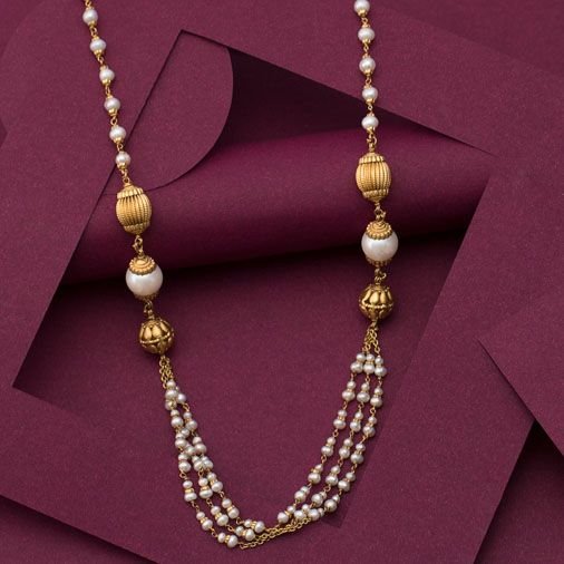 Latest Long Gold Necklace Designs 6