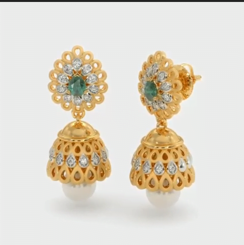 15 Beautiful Gold Jhumka Earring Designs 7