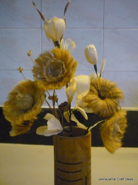 How to Make Flowers from Arecanut 9