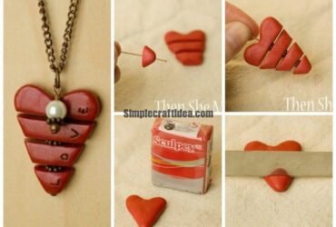 Valentine Pendant made of Polymer Clay a1