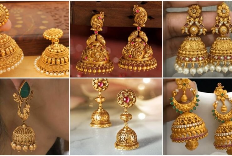 Beautiful gold jhumka earring designs a1