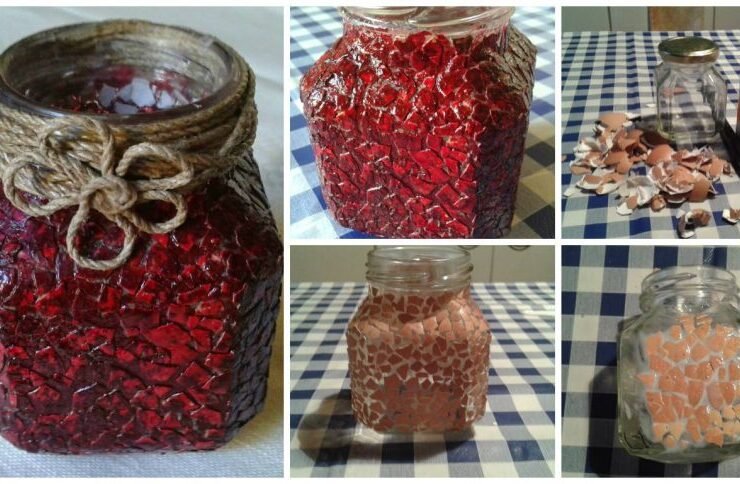 How to decorate a Jar with Eggshells a1