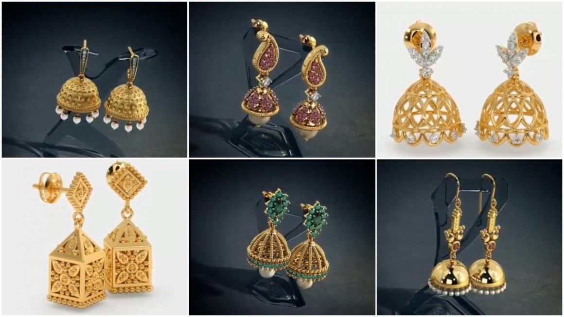 15 Beautiful Gold Jhumka Earring Designs a1