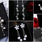 Flower Pearl Drop Earrings a1