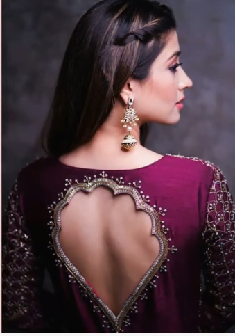 10 Simple Stylish and Trendy Blouse Back Neck Design 1