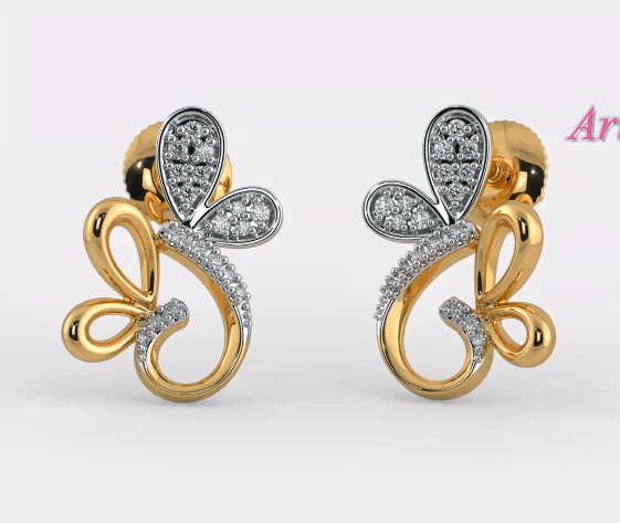 Beautiful Light Weight Small Gold Earrings Designs 1