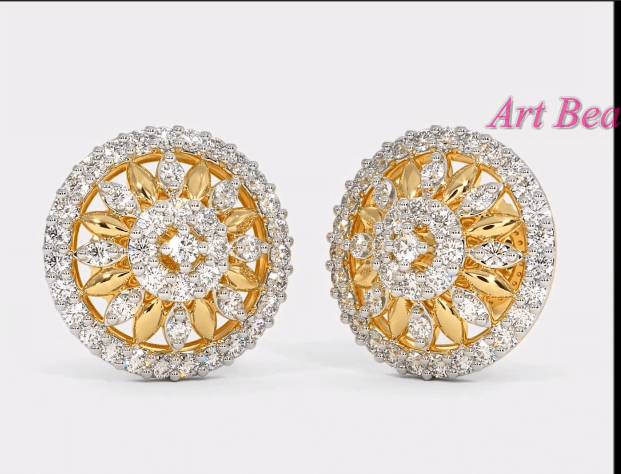 Beautiful Light Weight Small Gold Earrings Designs 10