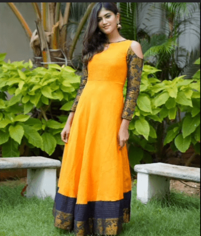 Old Saree Gown Ideas 15