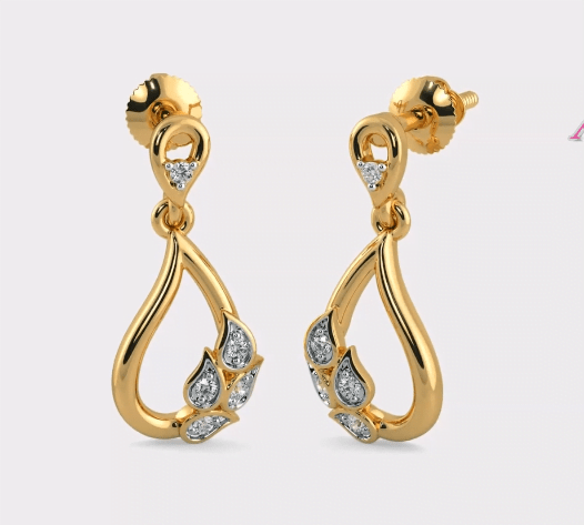 Beautiful Light Weight Small Gold Earrings Designs 16