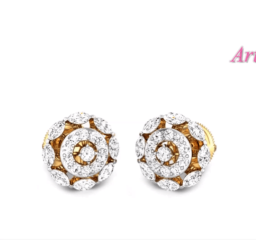 Beautiful Light Weight Small Gold Earrings Designs 17