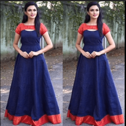 Old Saree Gown Ideas 18