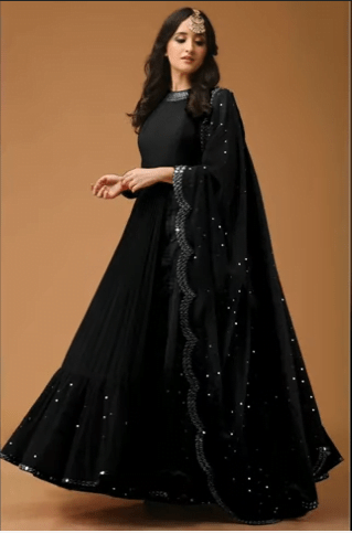 Glam Mirror Work Long Frock Designs for Wedding Season 19