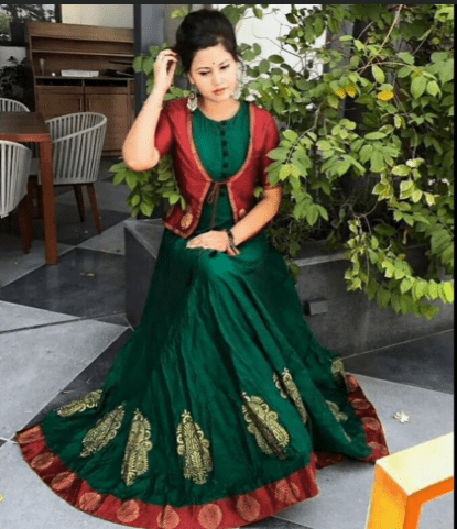 Old Saree Gown Ideas 21
