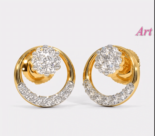 Beautiful Light Weight Small Gold Earrings Designs 3