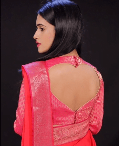 Beautiful Back Neck Blouse Designs 4