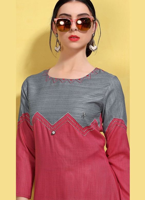 Kurti Front Design with Neck Design 5