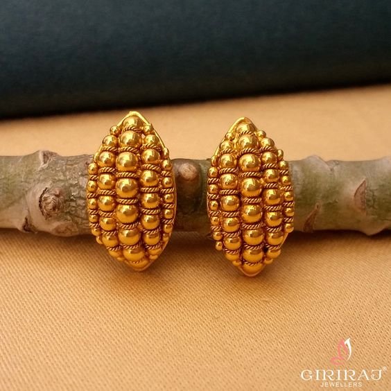 Online Stud Earrings Gold 5