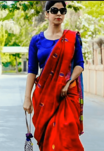 Contrast Colour Combination for Saree and Blouse 9