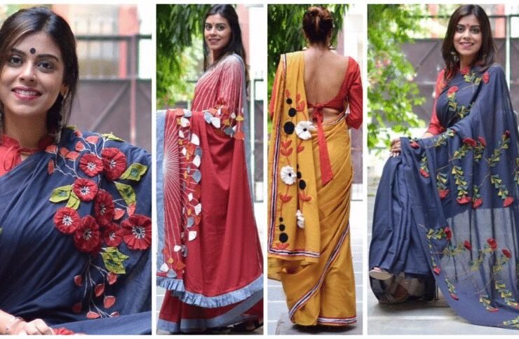 Different types of Patchwork Saree a1