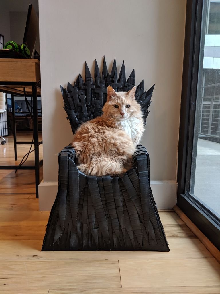 Cardboard Iron Throne Cat Bed 10