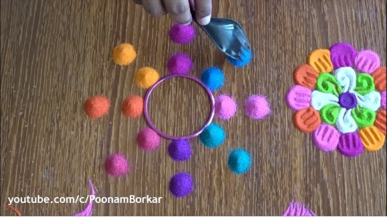 Rangoli Using a Fork 16