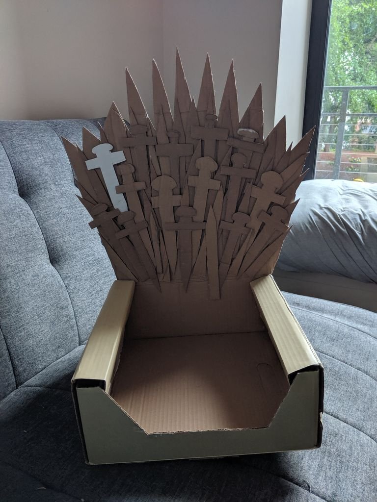 Cardboard Iron Throne Cat Bed 3