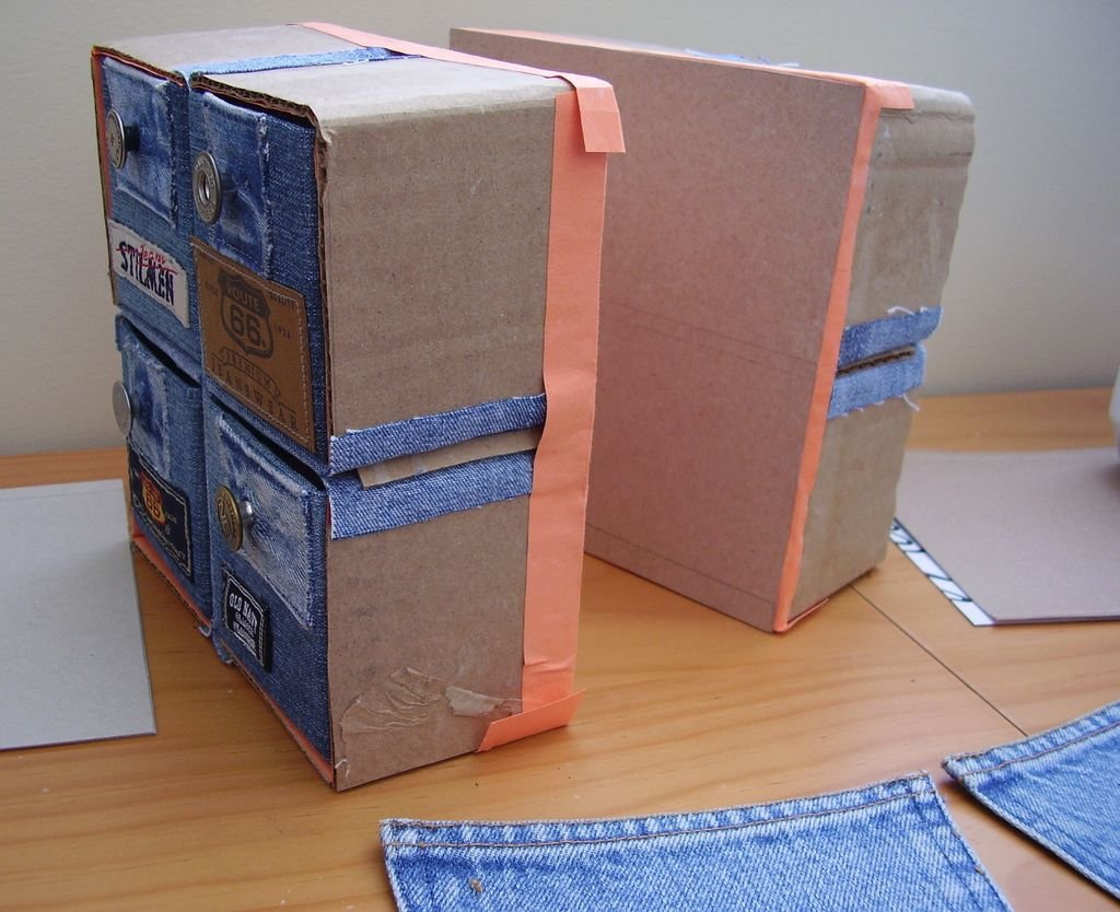 Cardboard and Denim Drawer 31