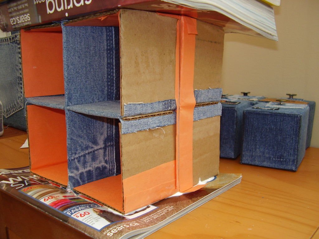 Cardboard and Denim Drawer 34