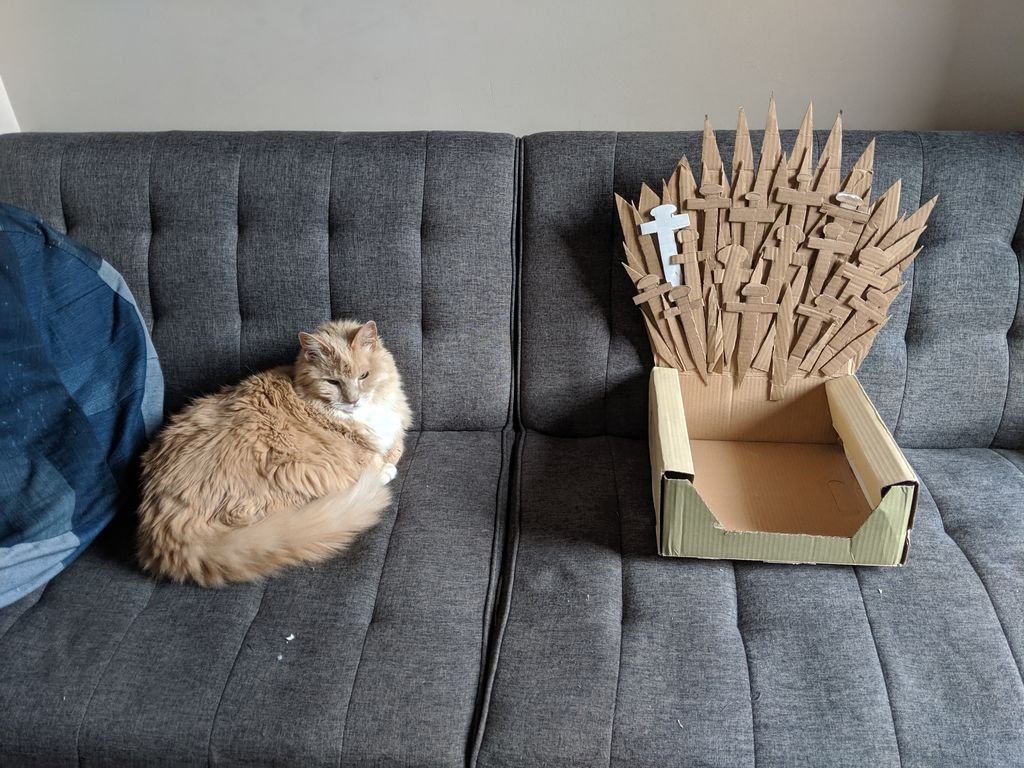 Cardboard Iron Throne Cat Bed 4