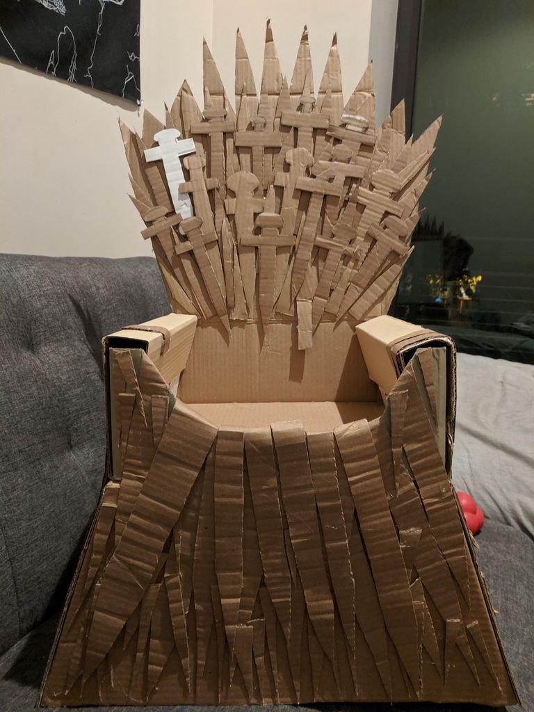 Cardboard Iron Throne Cat Bed 5