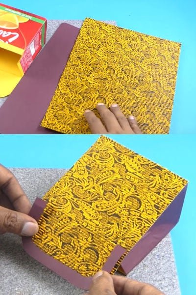 Paper Purse Using Waste Tea Box 5