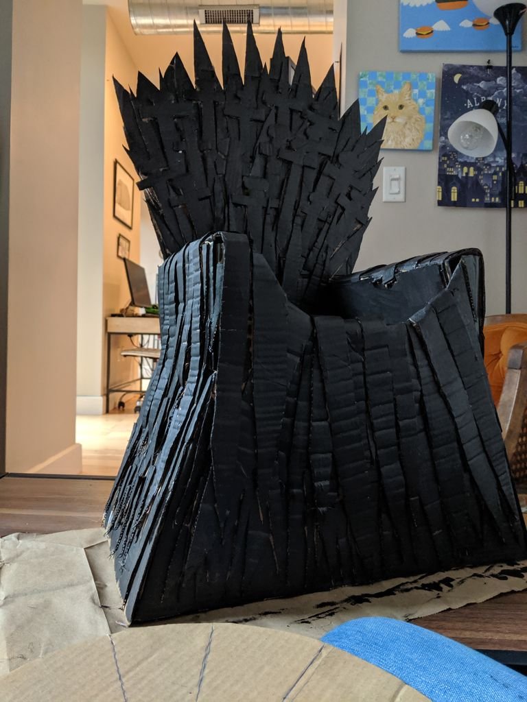 Cardboard Iron Throne Cat Bed 6