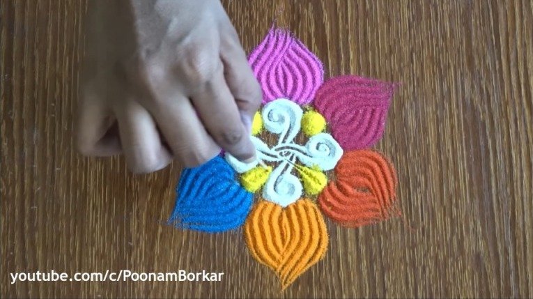 Rangoli Using a Fork 6