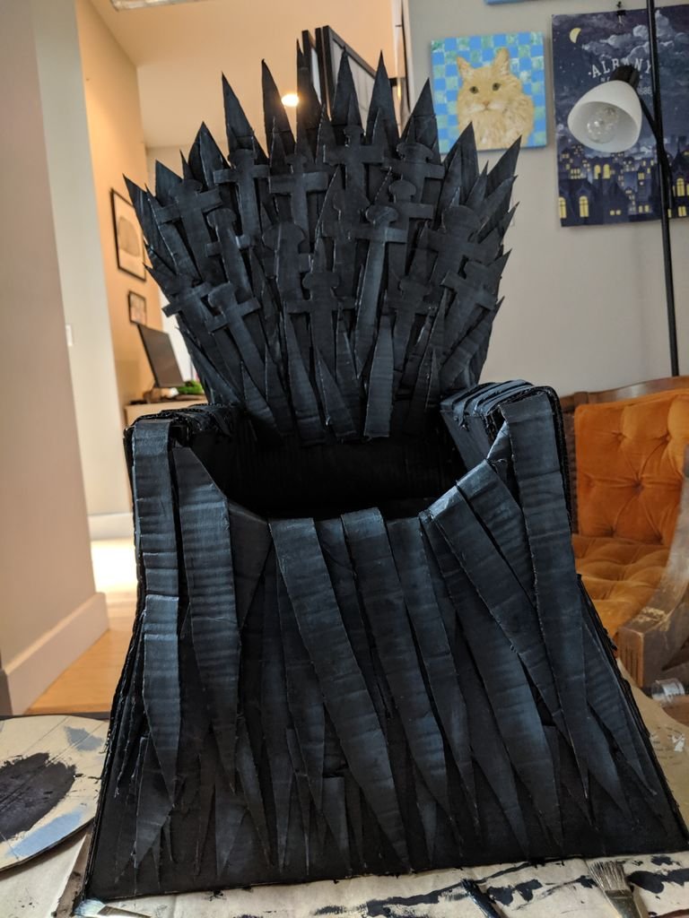 Cardboard Iron Throne Cat Bed 7