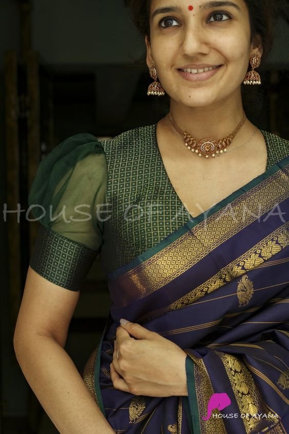 Saree Blouse Sleeves Pattern 8